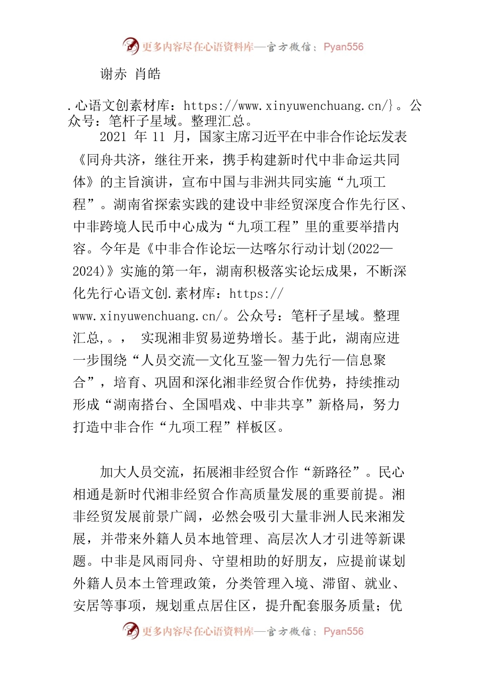 【中心组研讨发言】立足新时代把握新机遇 全面促进湘非经贸合作高质量发展.docx_第2页
