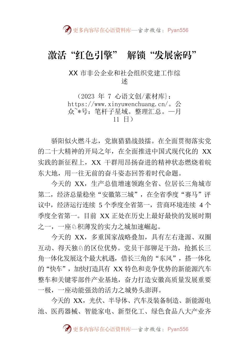 XX市非公企业和社会组织党建工作综述.docx_第1页