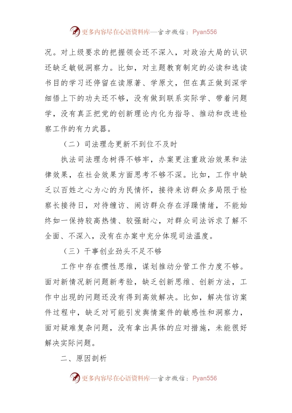 XX检察院主题教育专题组织生活会个人发言提纲.docx_第2页