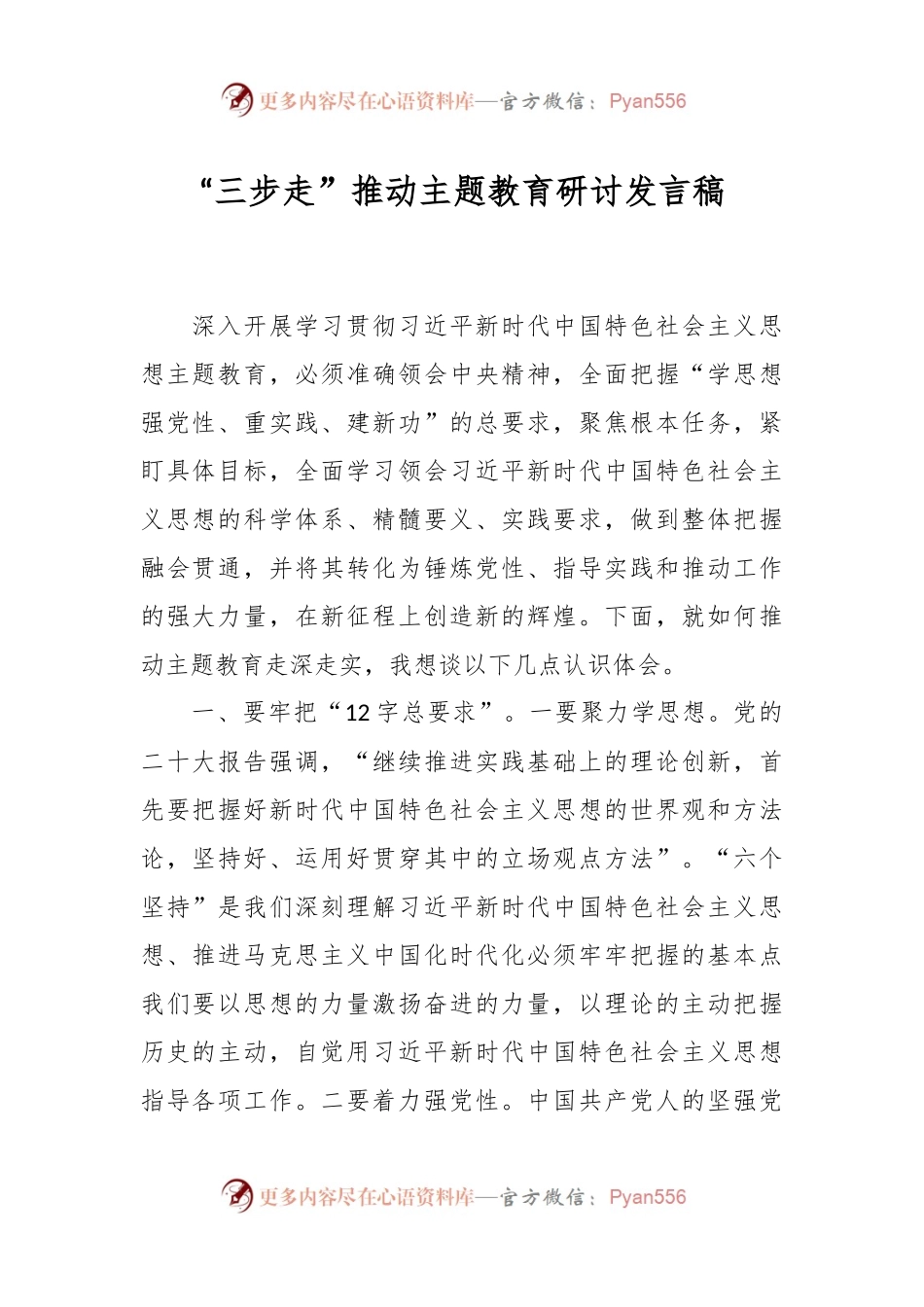 “三步走”推动主题教育研讨发言稿.docx_第1页