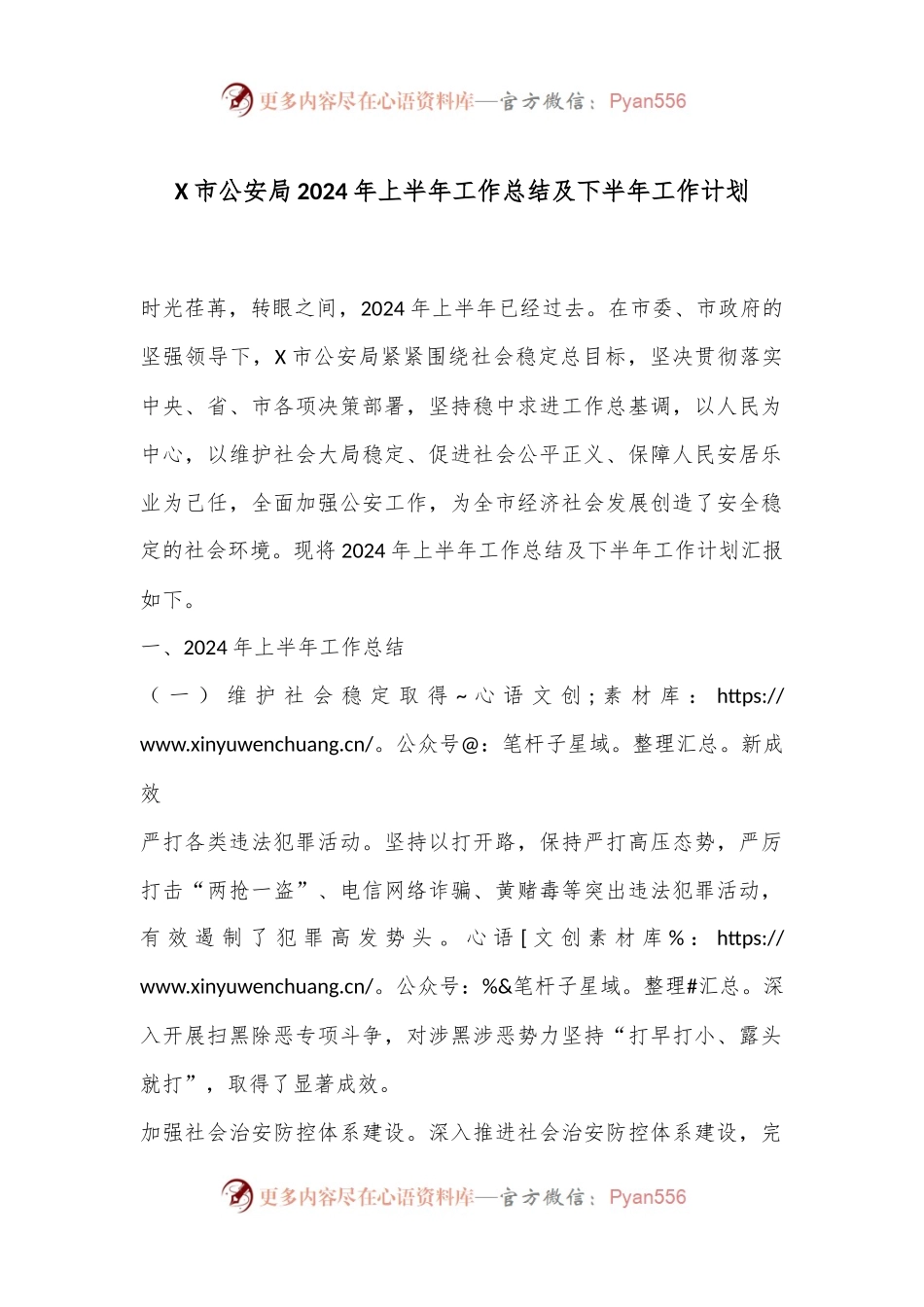 X市公an局2024年上半年工作总结及下半年工作计划.docx_第1页