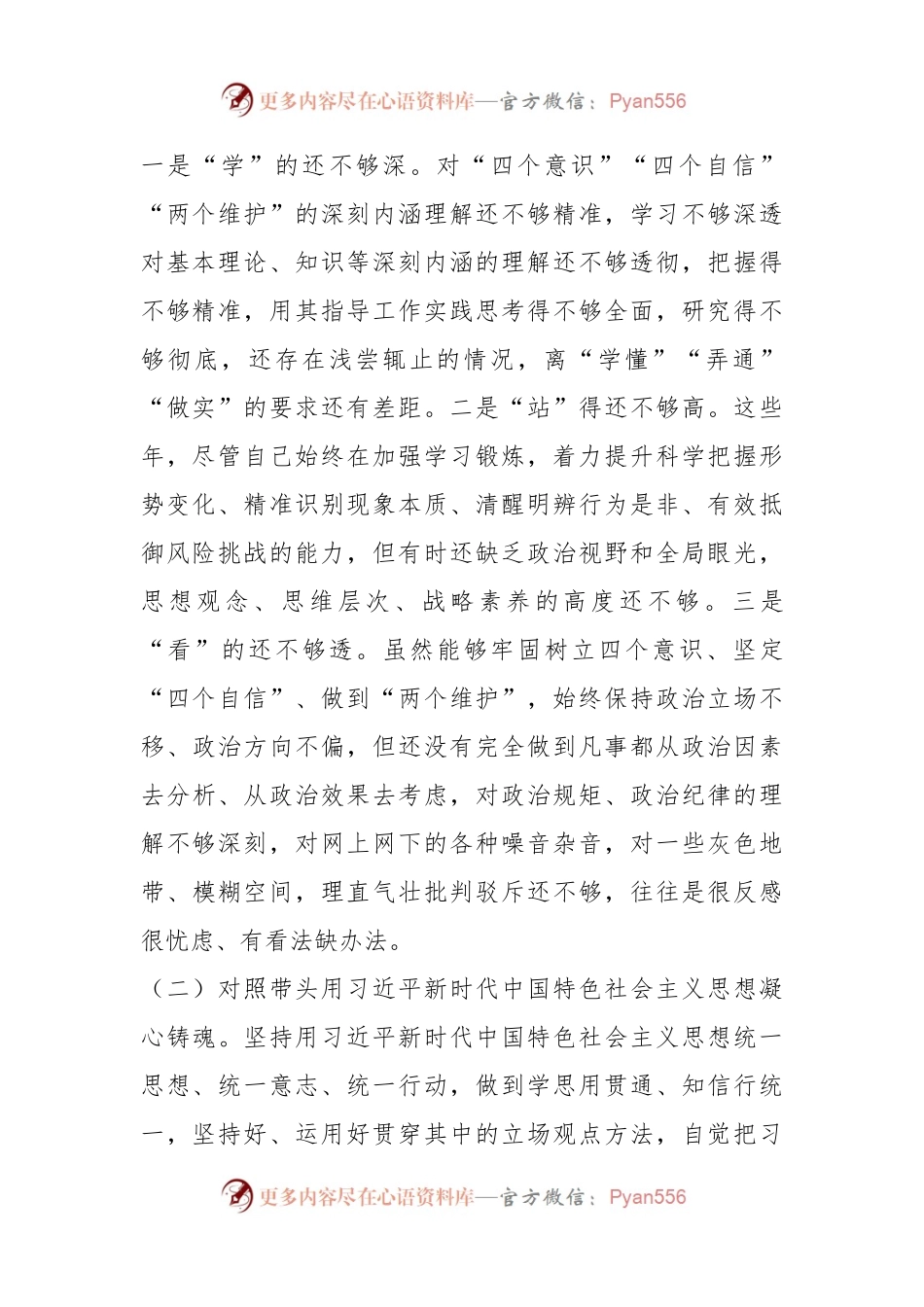 X乡镇领导干部上年民主生活会个人对照检查材料.docx_第2页