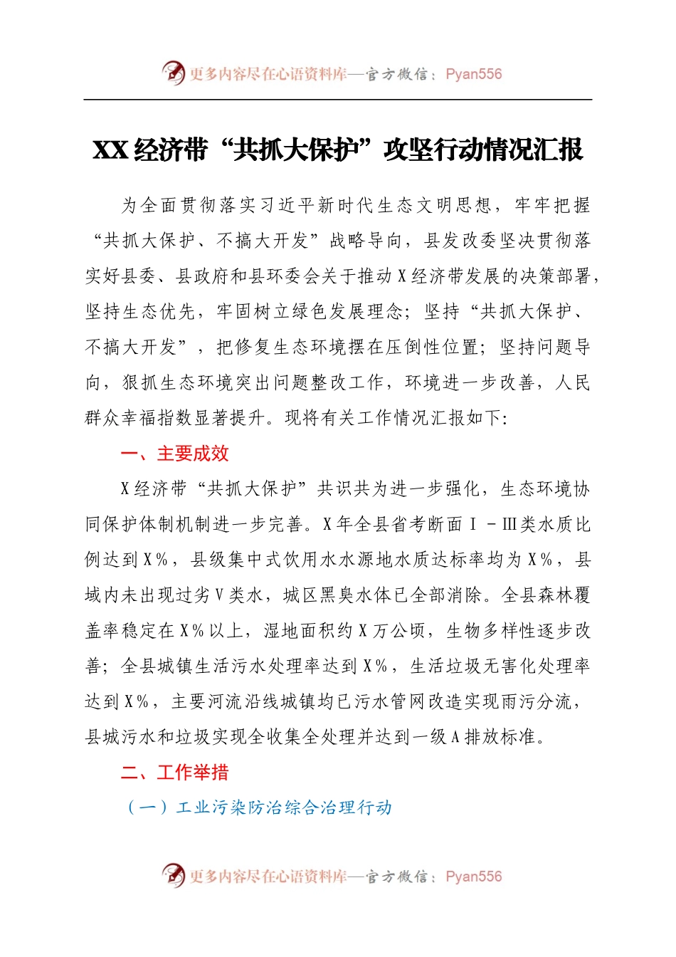 XX经济带“共抓大保护”攻坚行动情况汇报(3).docx_第1页