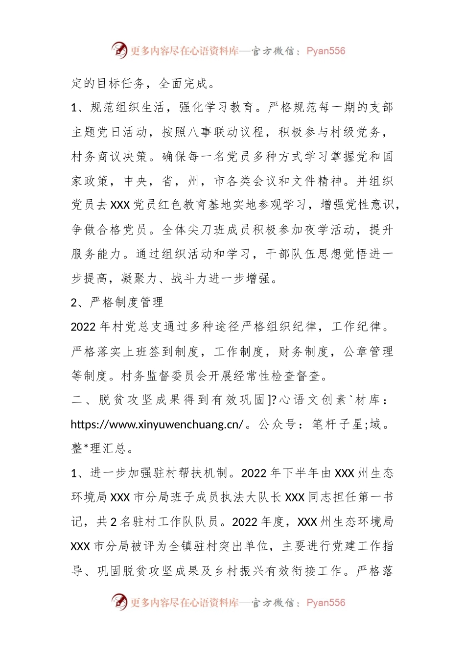 XX村202X年党务、村务工作报告.docx_第2页
