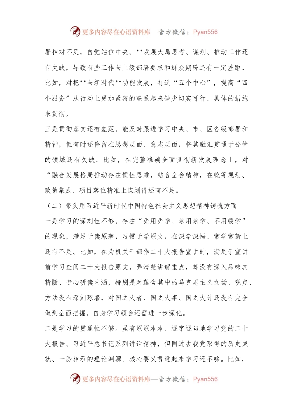 X党组书记2022年度民主生活会对照检查材料(全文5145字）.docx_第2页