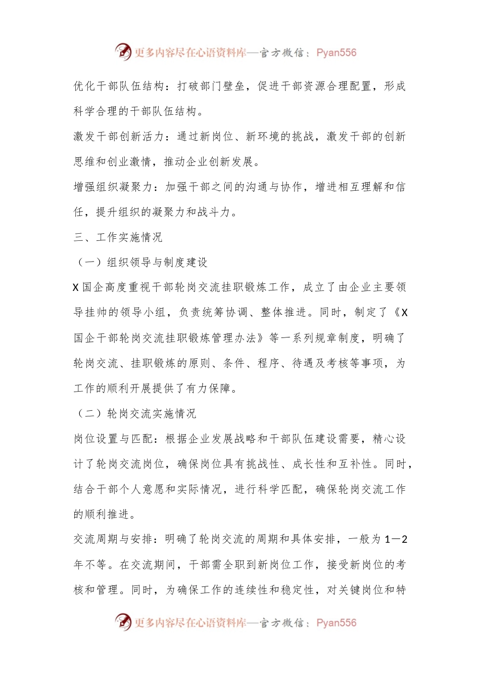 X国企干部轮岗交流挂职锻炼工作考察情况总结报告.docx_第2页