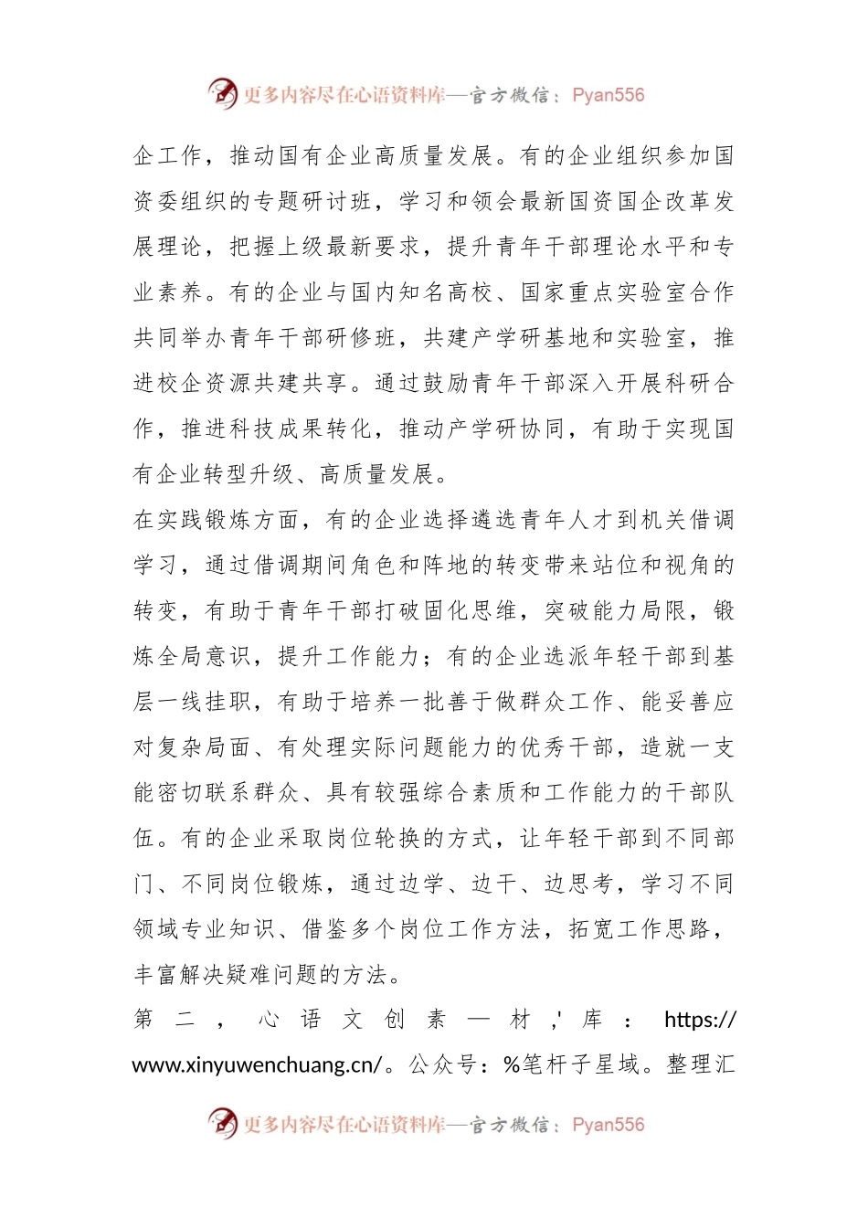 XX领导在全市国有企业青年干部培养工作专题会上的讲话.docx_第2页