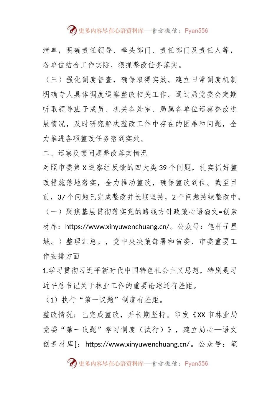 XX市林业局关于巡察整改进展情况的报告.docx_第2页