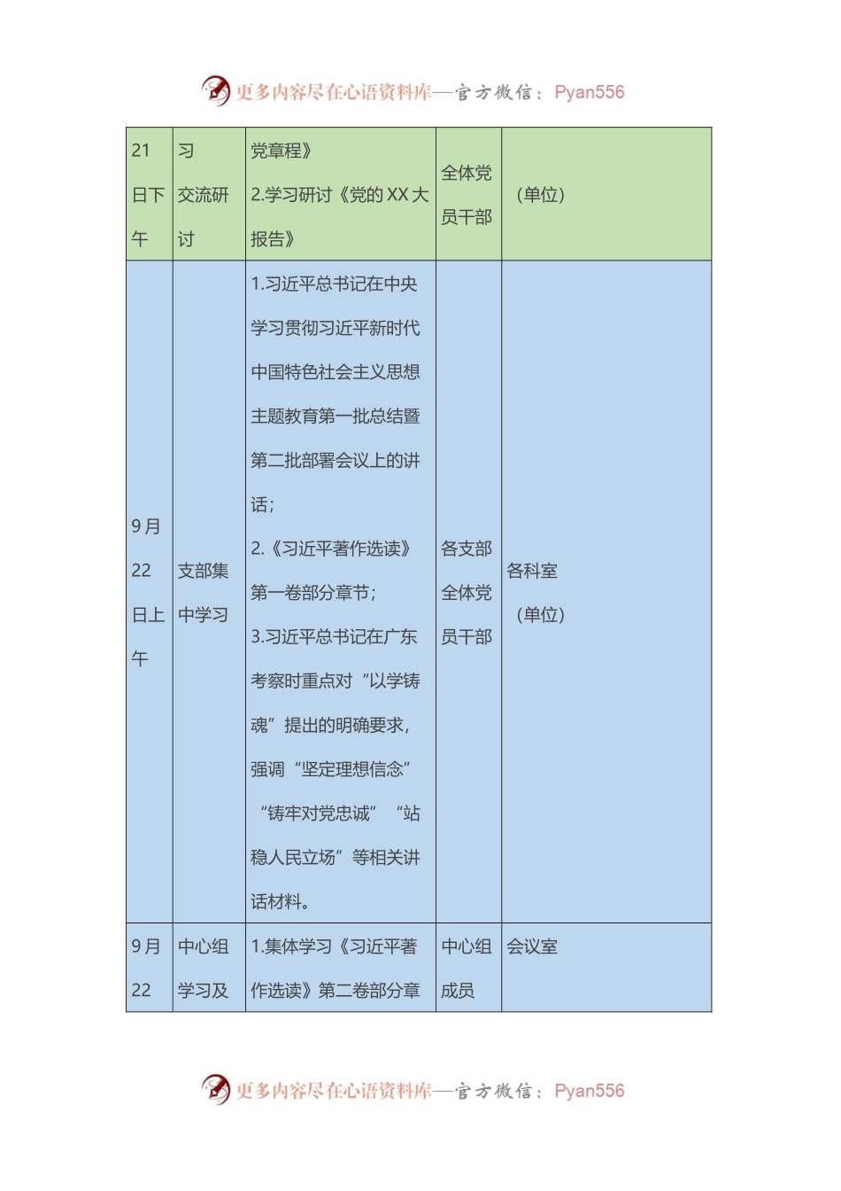 X局第二批主题教育理论学习读书班近期集中学习研讨安排（表格）.docx_第2页