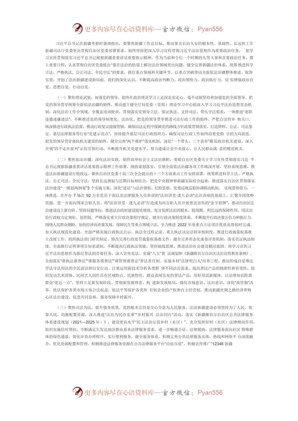 【中心组研讨发言】深入学习贯彻习近平总书记视察新疆重要讲话重要指示精神 奋力开启全面依法治疆新征程.docx_第2页