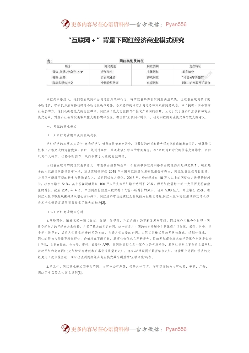 “互联网＋”背景下网红经济商业模式研究.docx_第1页