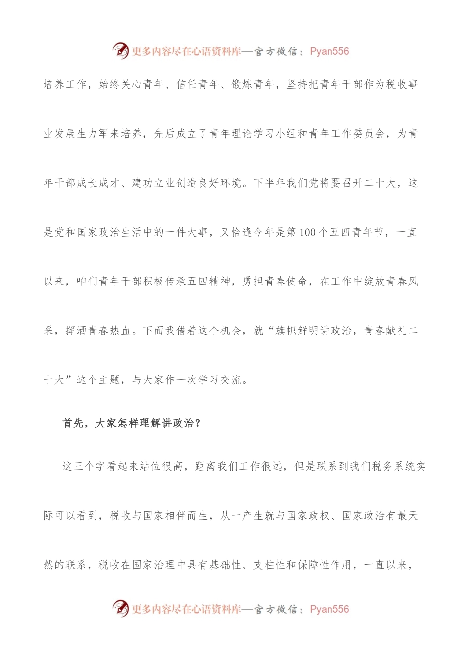 “旗帜鲜明讲政治，青春献礼二十大”主题党课.docx_第2页