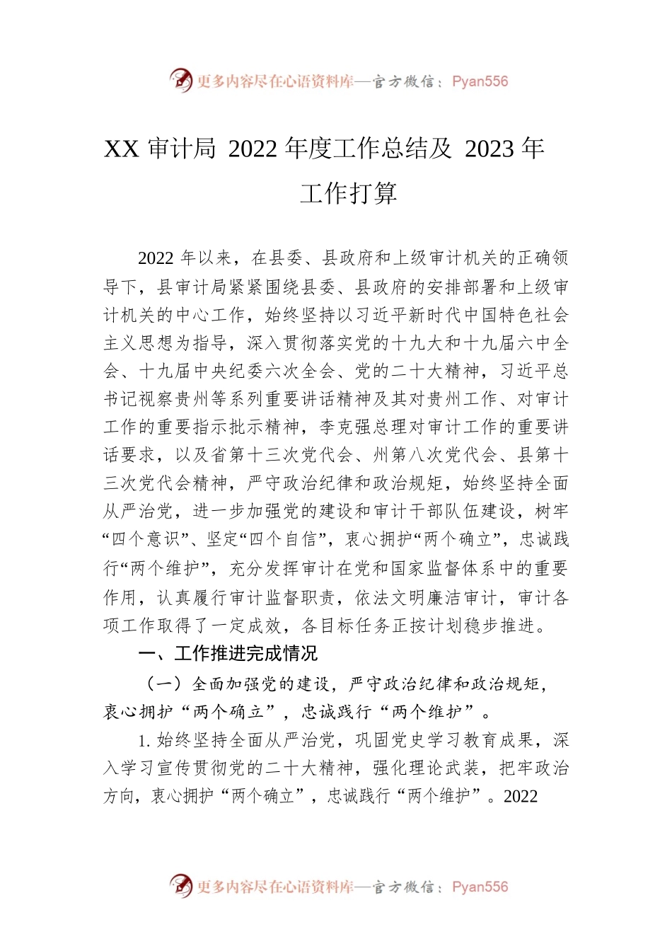 X县审计局2022年度工作总结及2023年工作打算.docx_第1页
