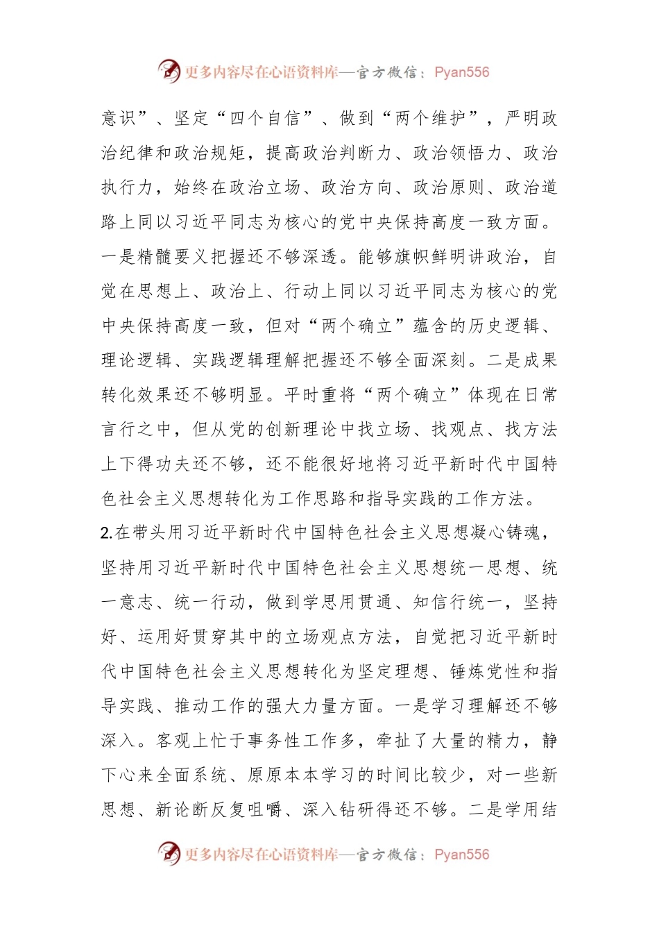XX市领导干部上年度民主生活会个人发言提纲.docx_第2页