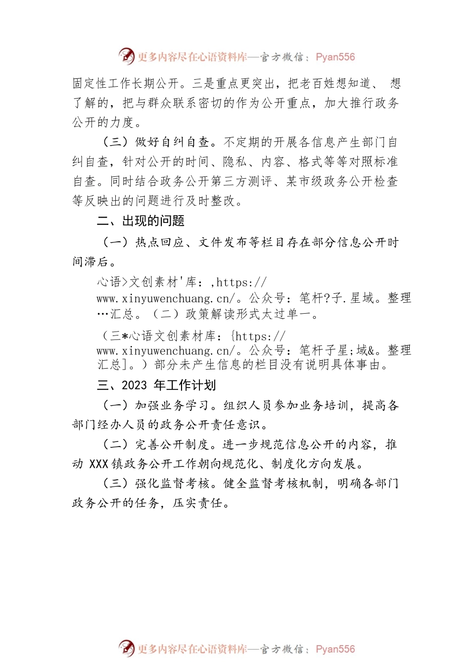 XX镇2022年政务公开工作总结和2023年工作计划 .docx_第2页