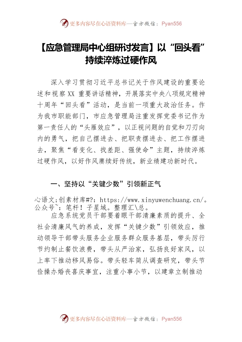 【应急管理局中心组研讨发言】以“回头看”持续淬炼过硬作风.docx_第1页