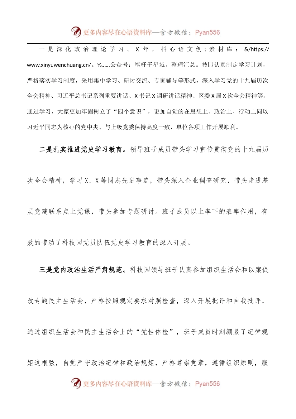 X科技园区领导班子工作汇报.docx_第2页