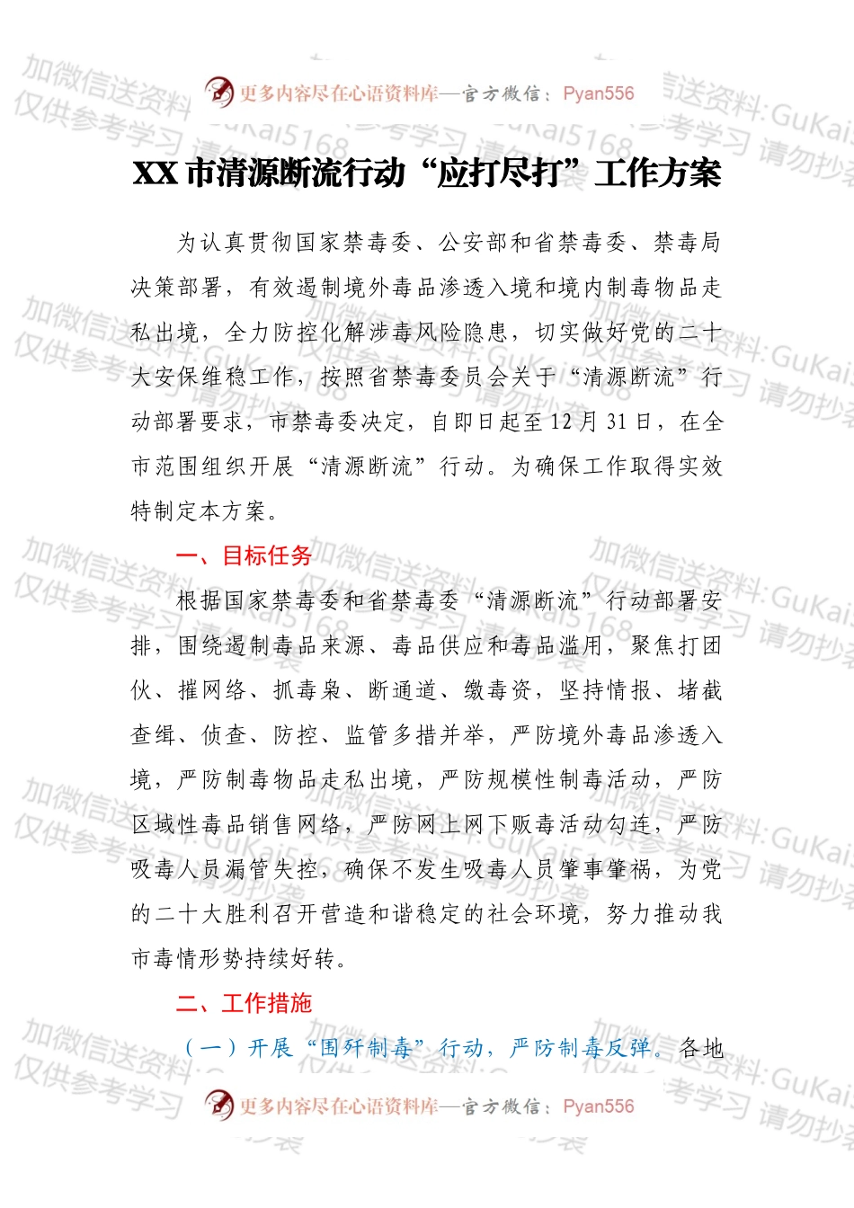 XX市清源断流行动“应打尽打”工作方案.docx_第1页