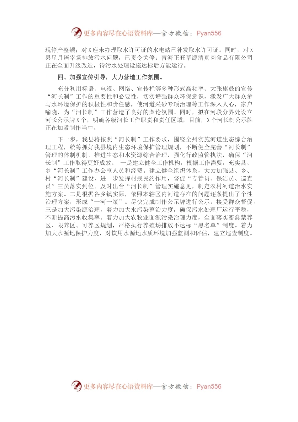 X县河长制工作进展情况汇报.docx_第2页