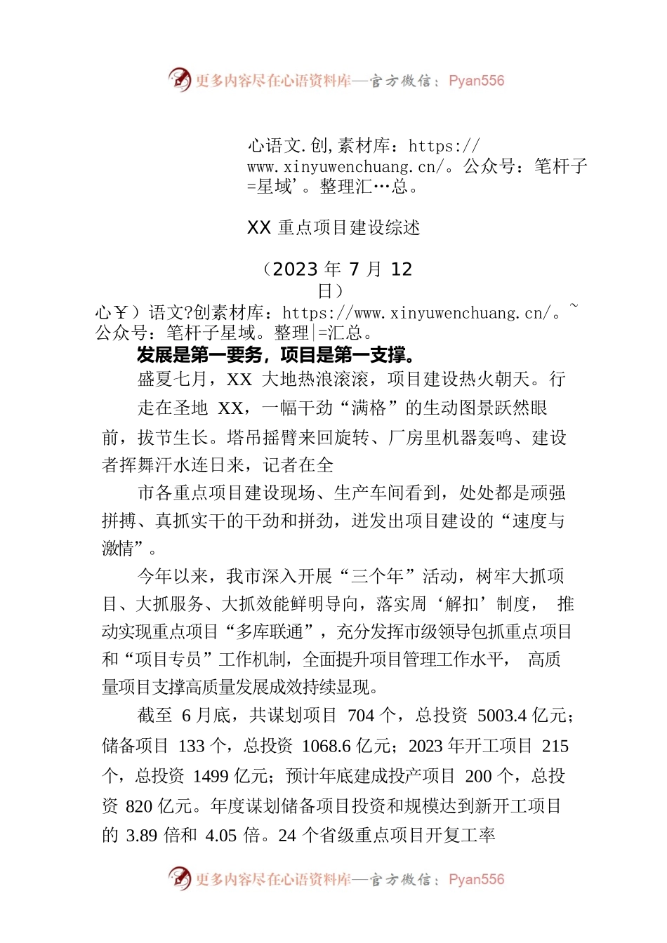 XX重点项目建设综述.docx_第1页