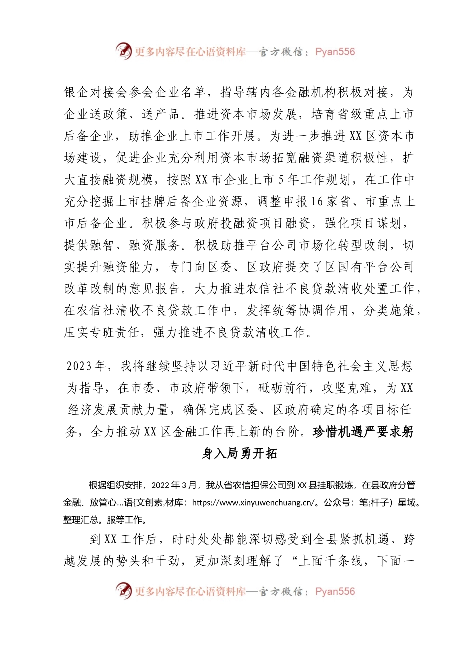 XX市金融挂职干部座谈会发言汇编8篇.docx_第2页