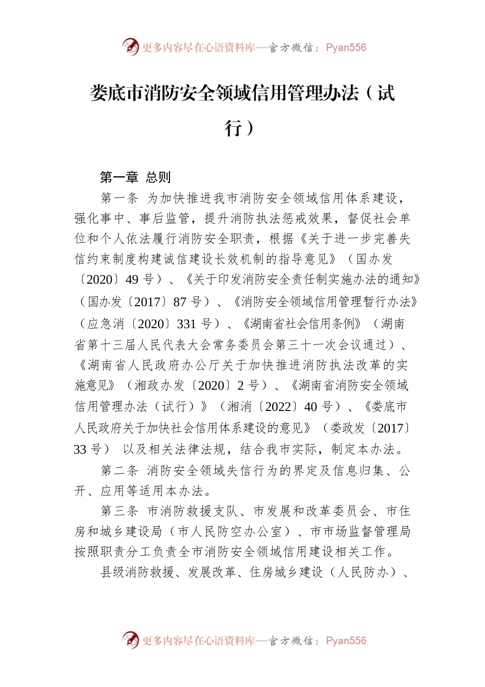 XX市消防安全领域信用管理办法（试行）.docx_第1页