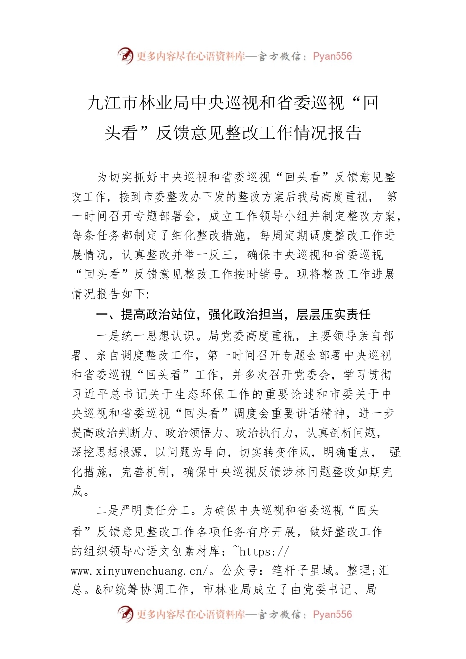 XX市林业局中央巡视和省委巡视“回头看”反馈意见整改工作情况报告.docx_第1页