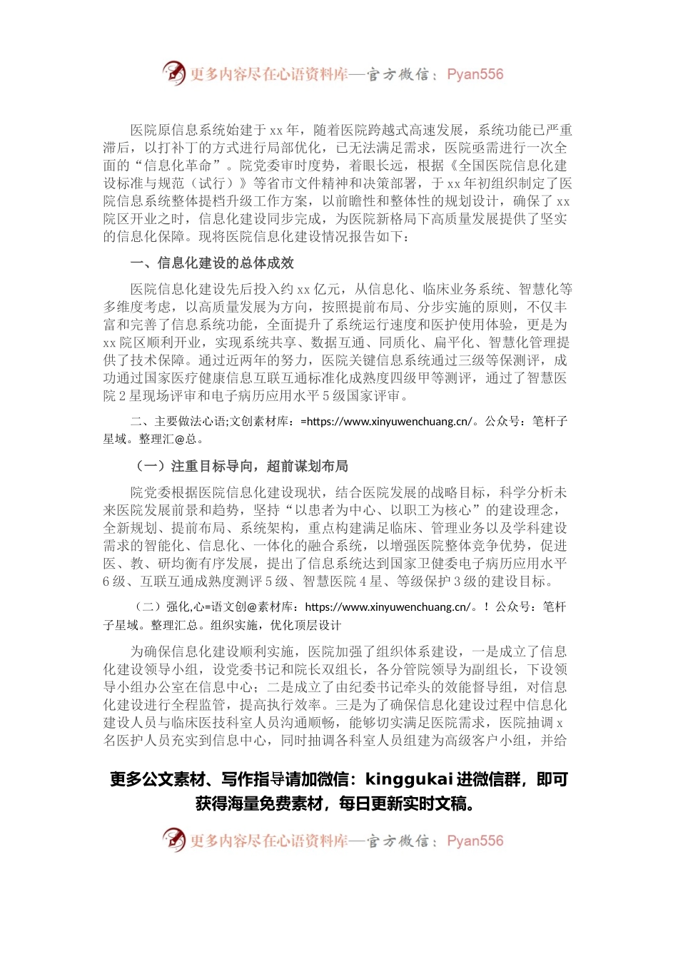X医院信息化建设经验总结.docx_第1页
