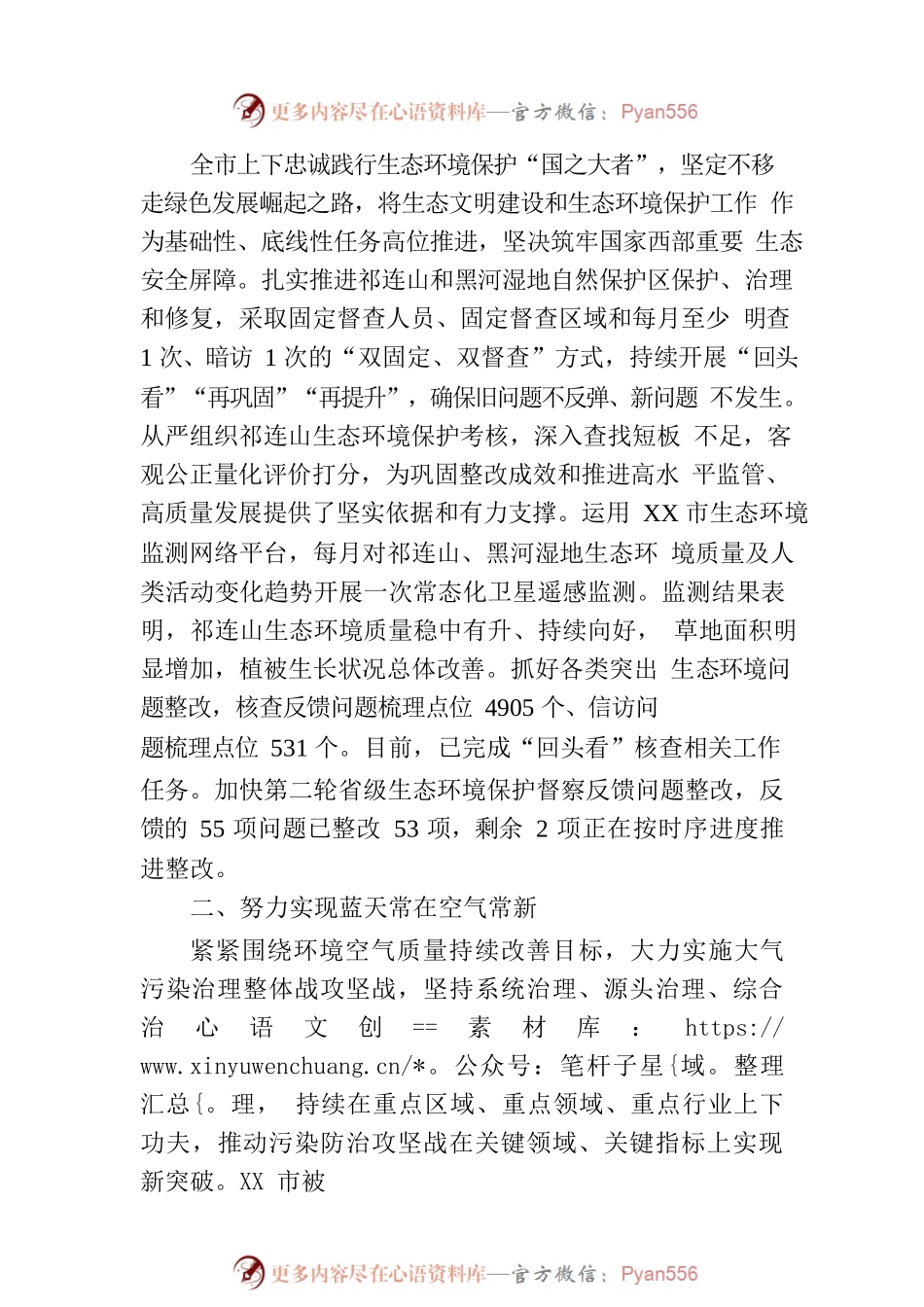 XX市生态环境保护工作综述.docx_第2页