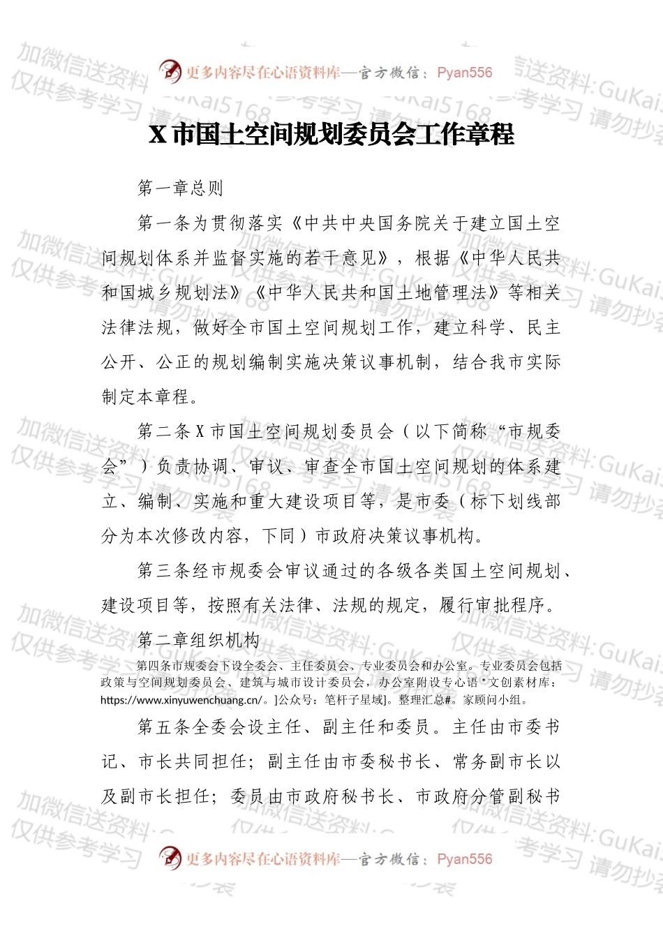 X市国土空间规划委员会工作章程.docx_第1页
