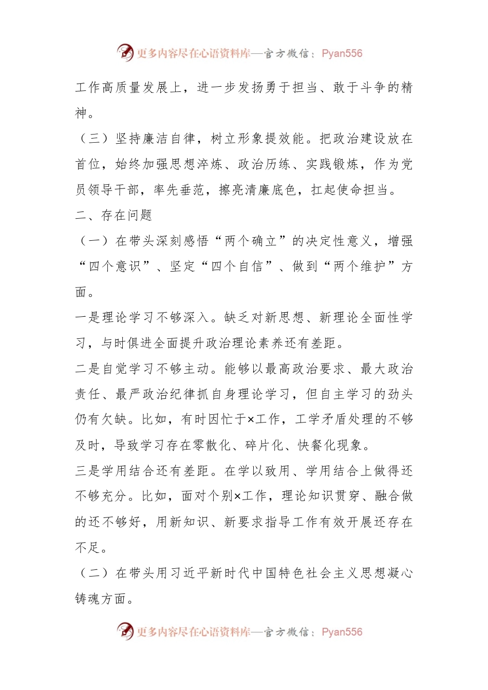 XX退役军人事务局党组书记202X年度民主生活会个人发言提纲.docx_第2页