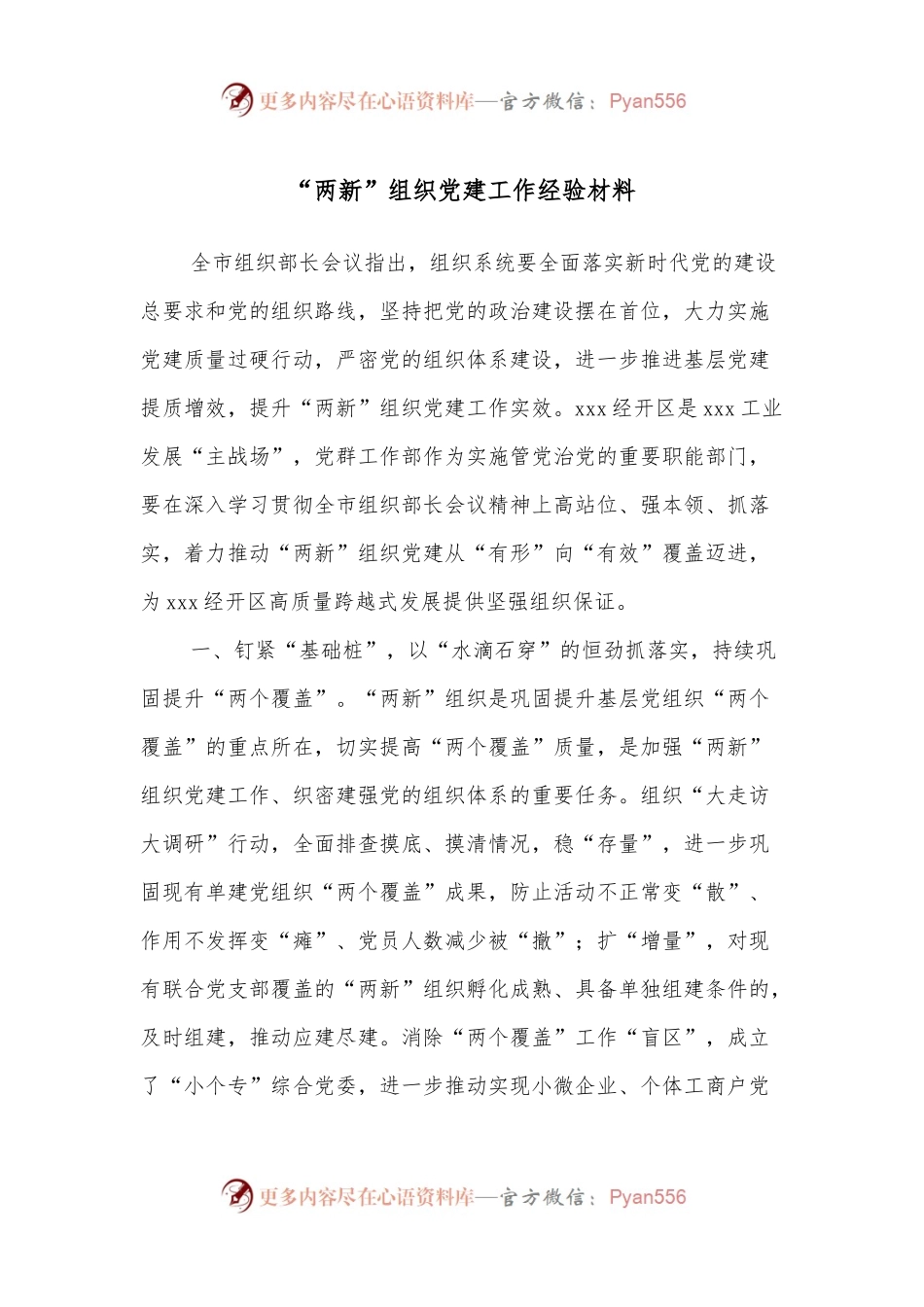 “两新”组织党建工作经验材料.docx_第1页