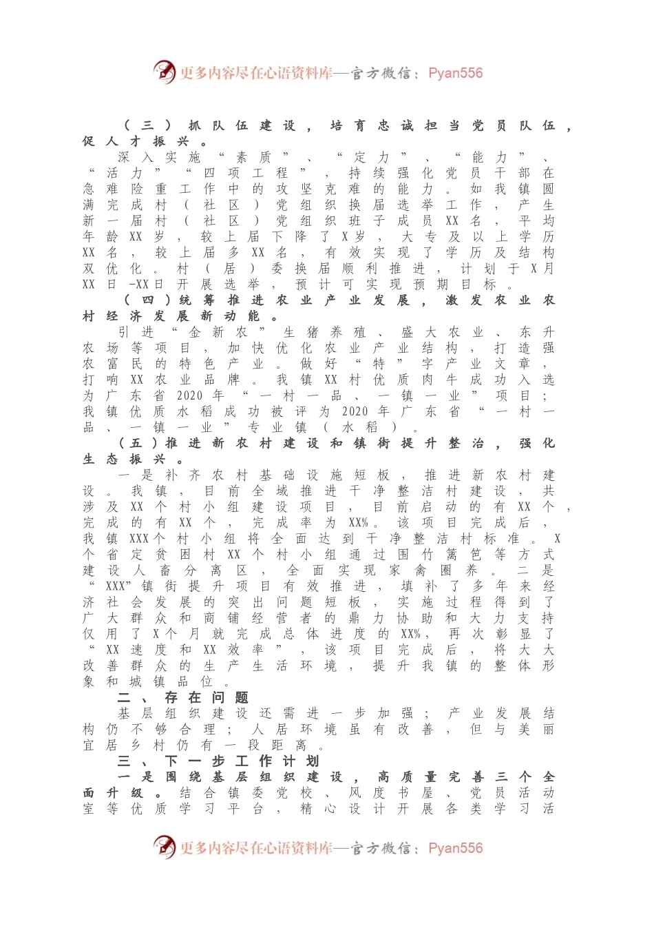 X镇2020年乡村振兴工作情况汇报.docx_第2页
