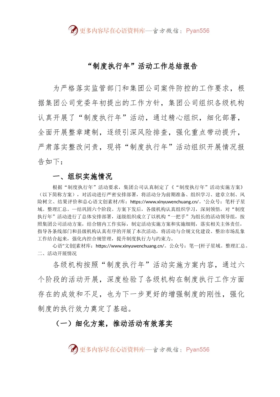 “制度执行年”活动工作总结报告.docx_第1页