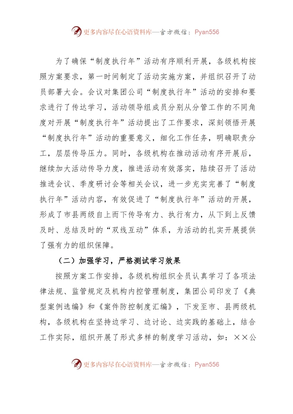 “制度执行年”活动工作总结报告.docx_第2页