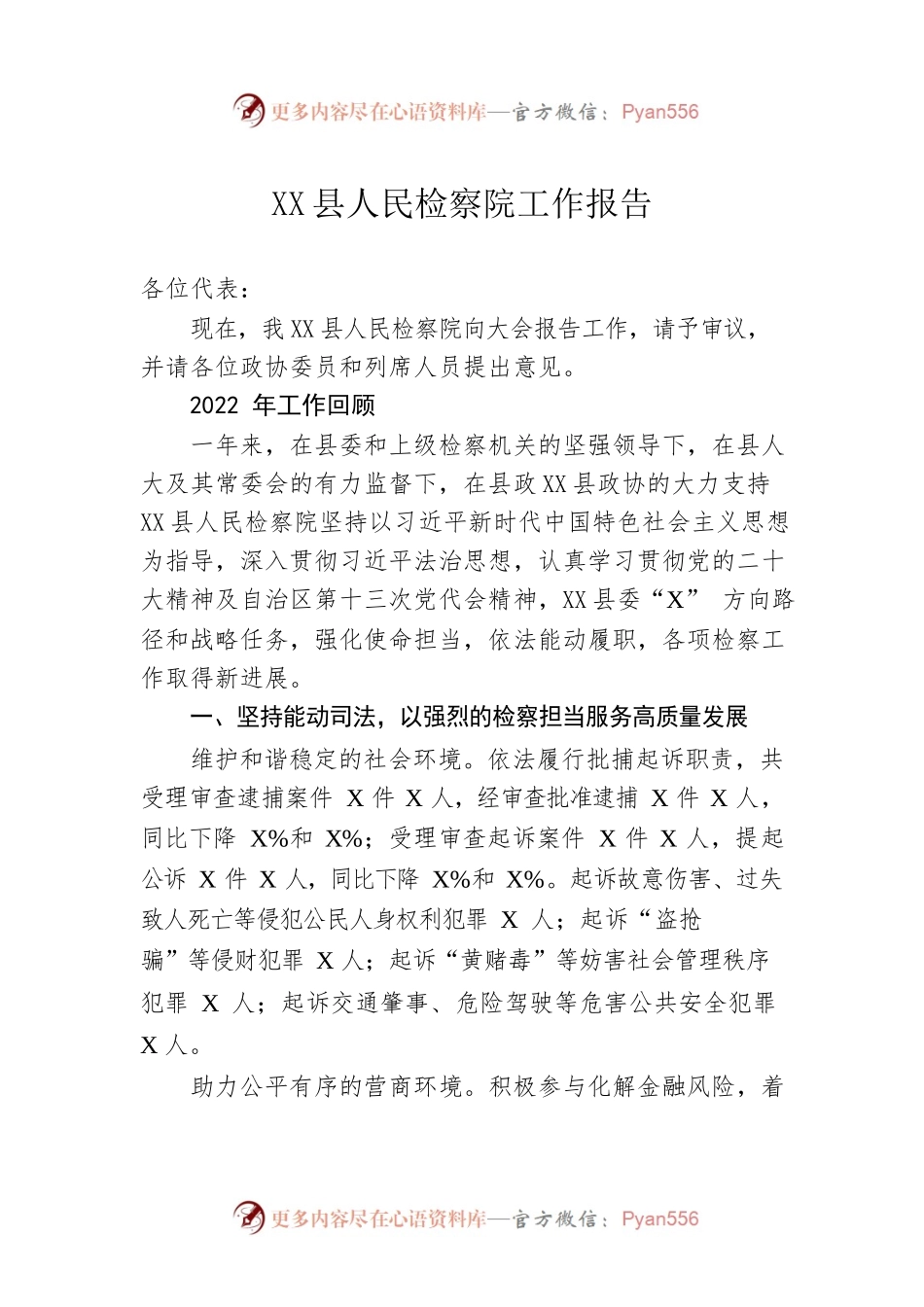 X县人民检察院工作报告（20230207）.docx_第1页