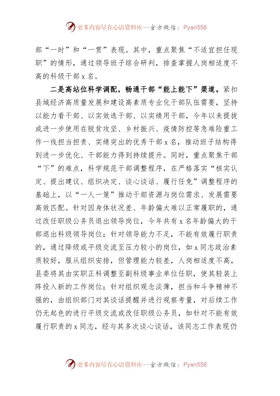 X县推进领导干部能上能下工作经验材料总结汇报报告.docx_第2页