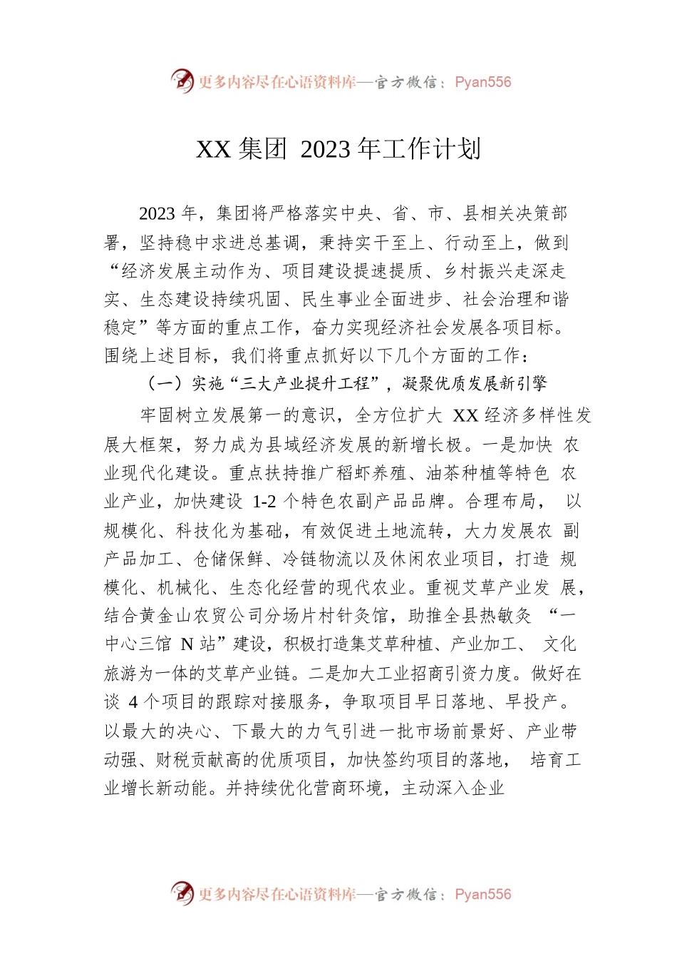 XX集团2023年工作计划.docx_第1页