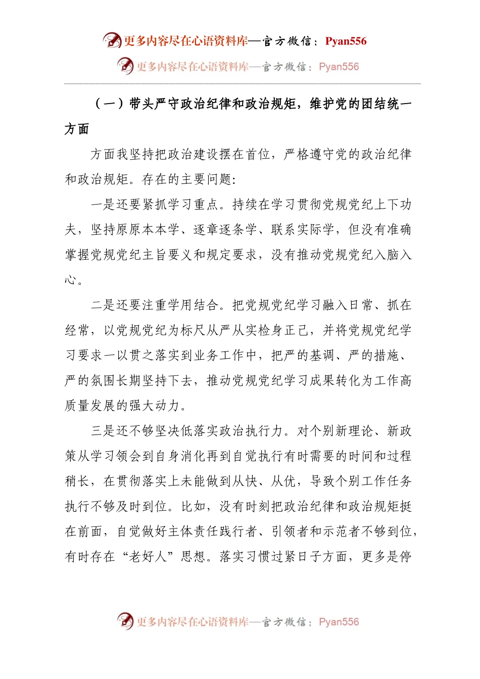 “四个带头”“案例分析”2024年民主生活会个人对照检查（4方面16个问题，6000字）.docx_第2页