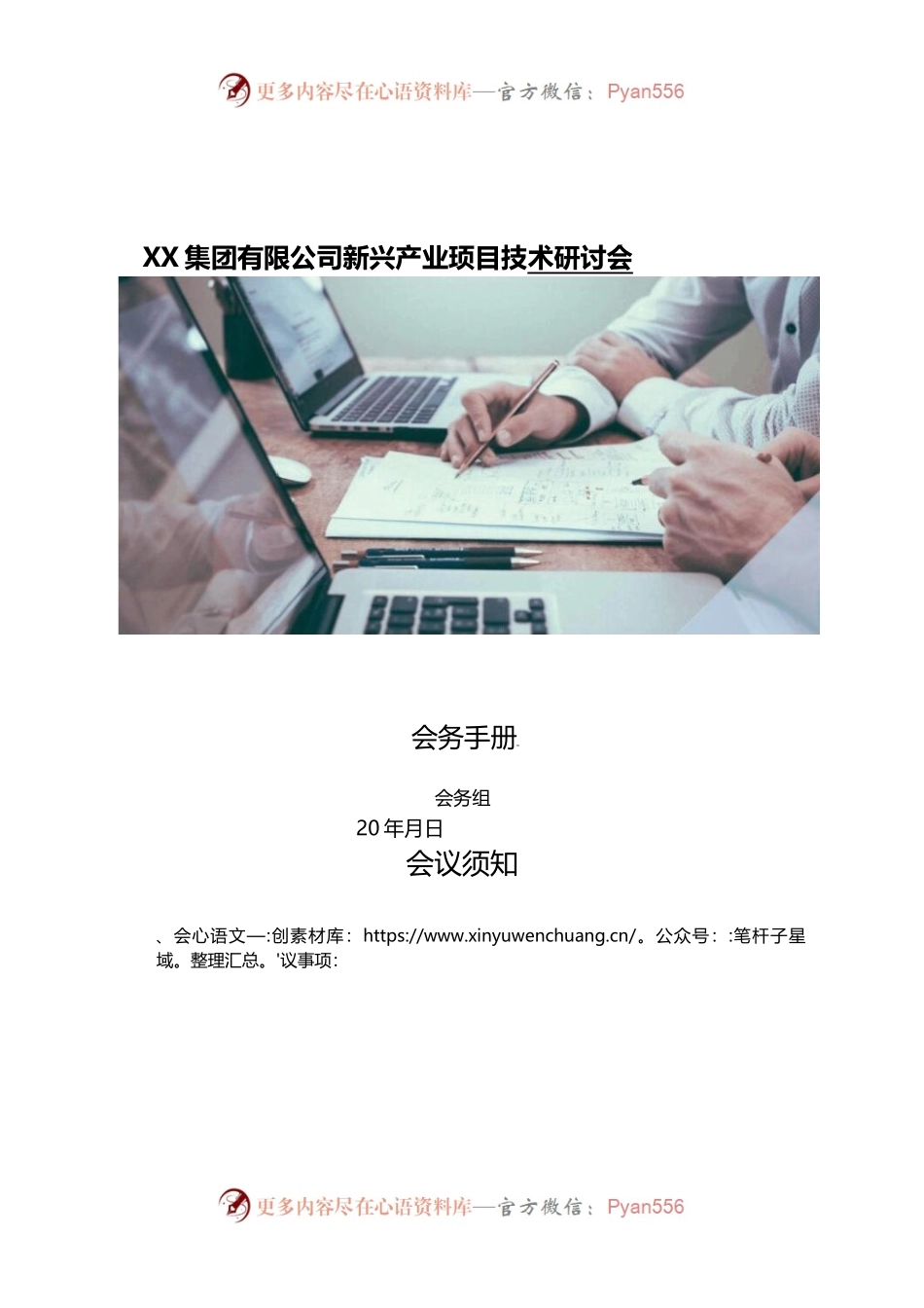 X集团有限公司新兴产业顼目技术研讨会.docx_第1页