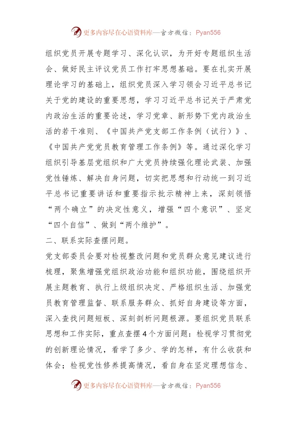 X乡机关支部关于第二批主题教育召开专题组织生活会和开展民主评议党员的实施方案.docx_第2页