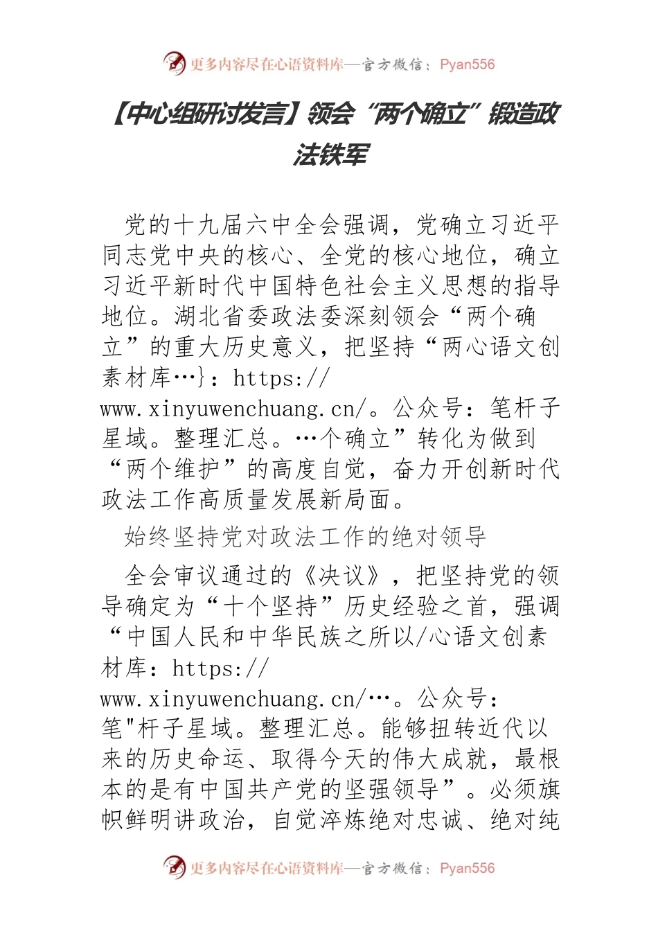 【中心组研讨发言】领会“两个确立”锻造政法铁军.docx_第1页