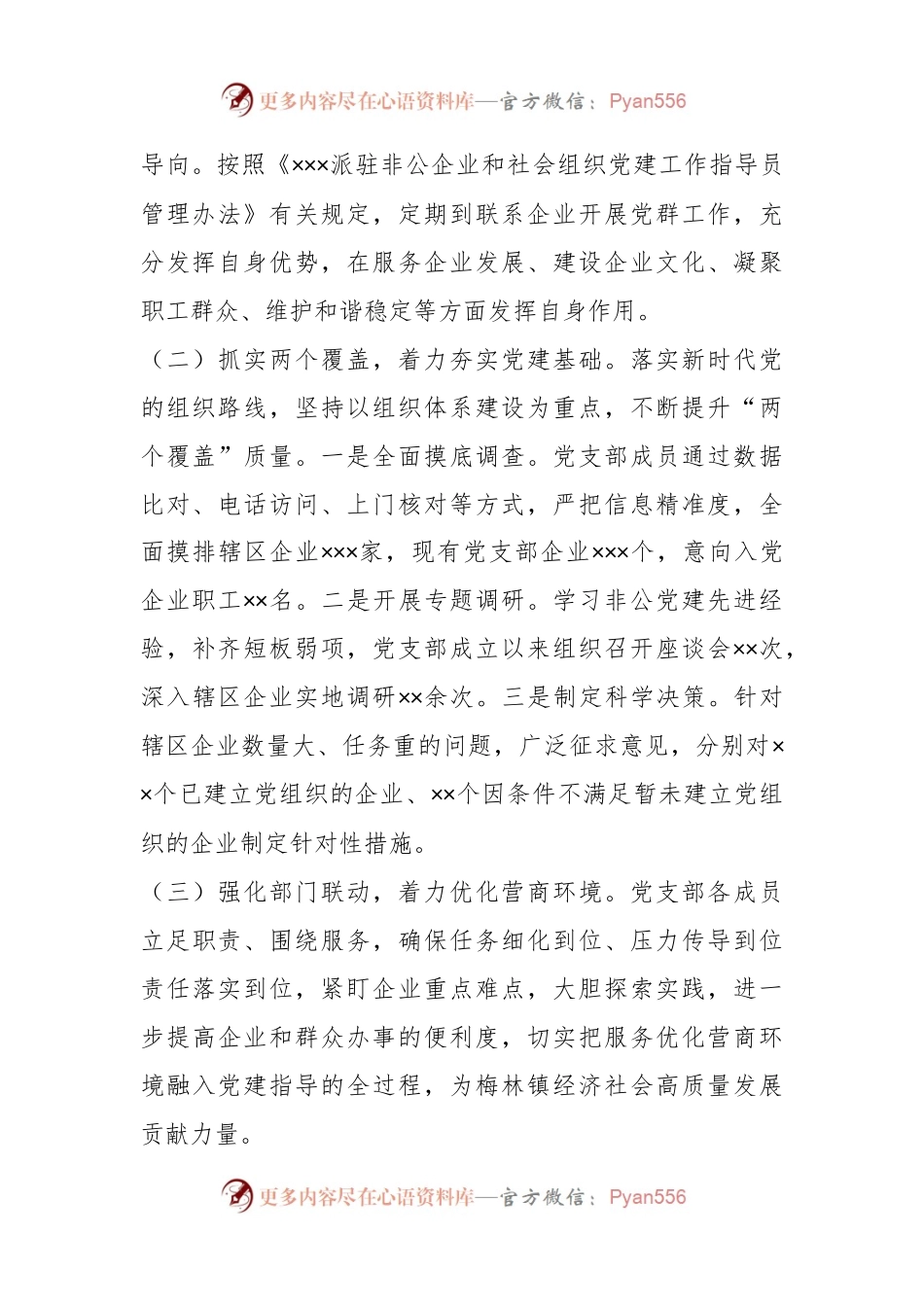 XX镇非公党建指导站党支部抓基层党建工作述职报告.docx_第2页
