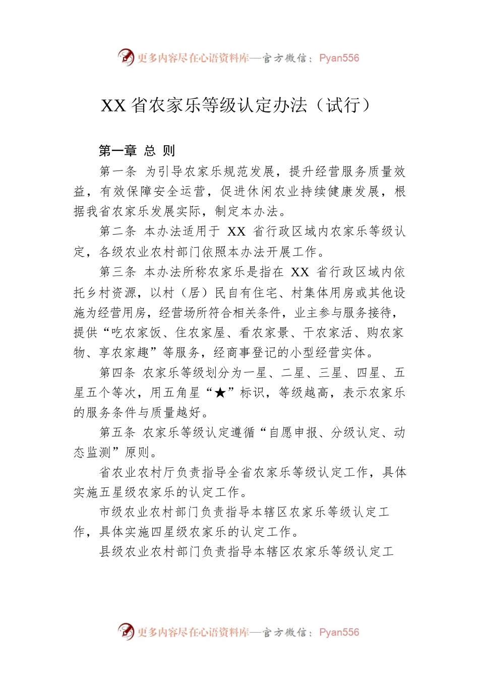 XX省农家乐等级认定办法（试行）(20220326).docx_第1页