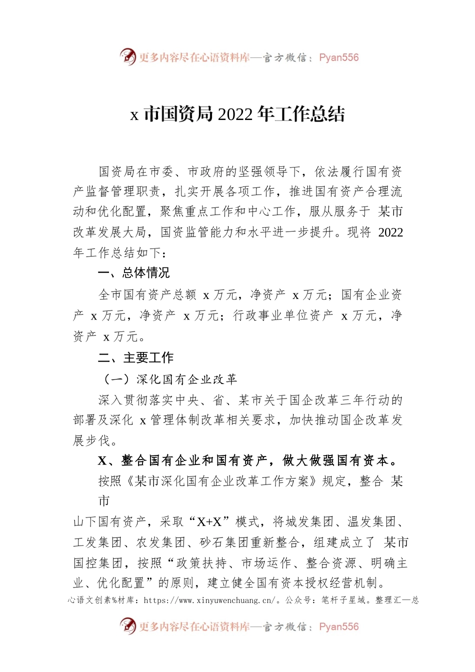 x市国资局2022年工作总结.docx_第1页