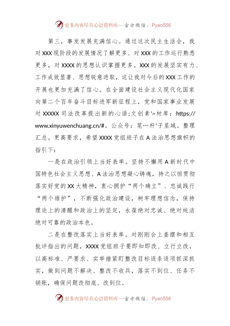 XX领导在2023民主生活会上的点评讲话.docx_第2页