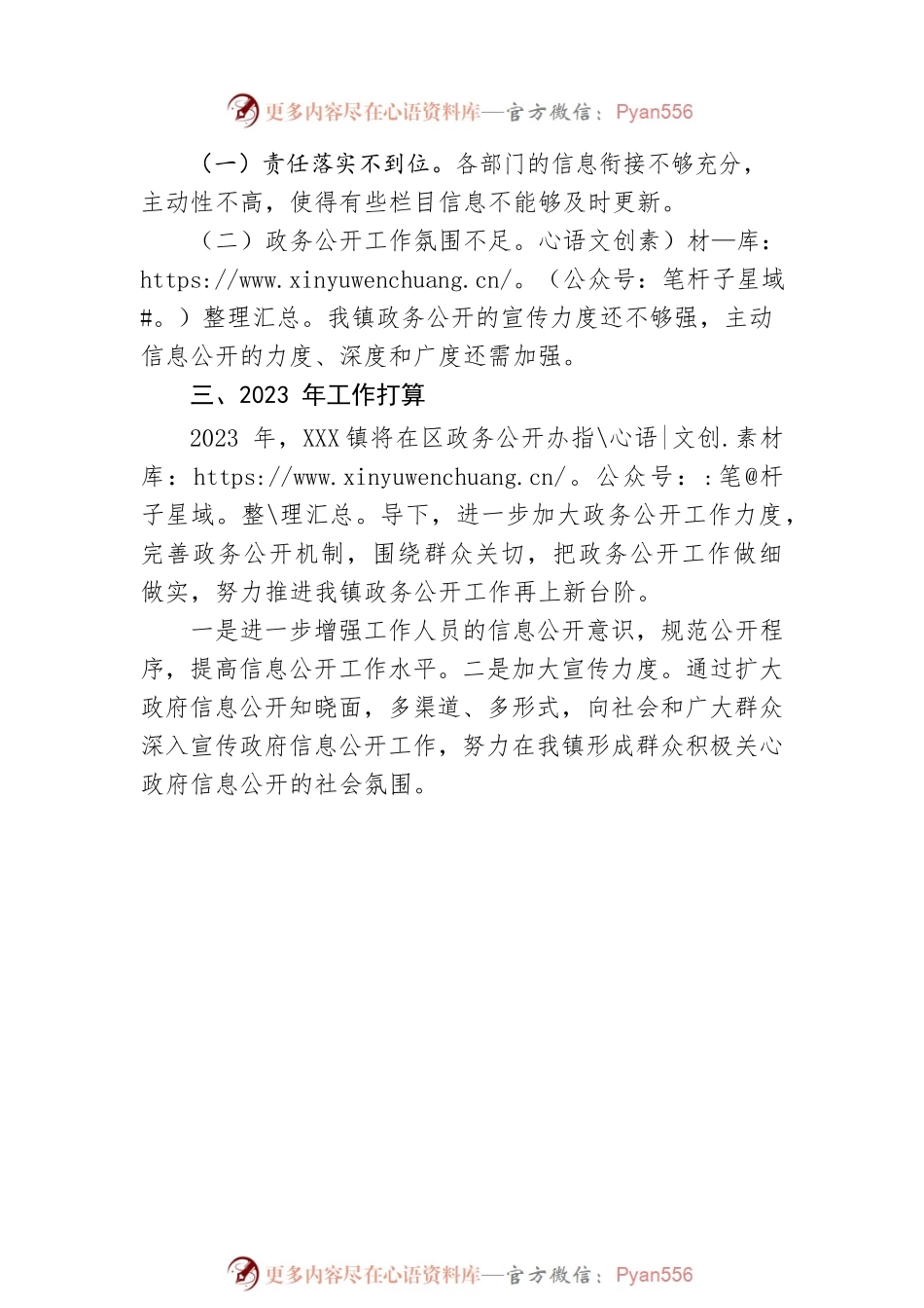 XX镇2022年政务公开工作总结及2023年政务公开工作计划1.docx_第2页