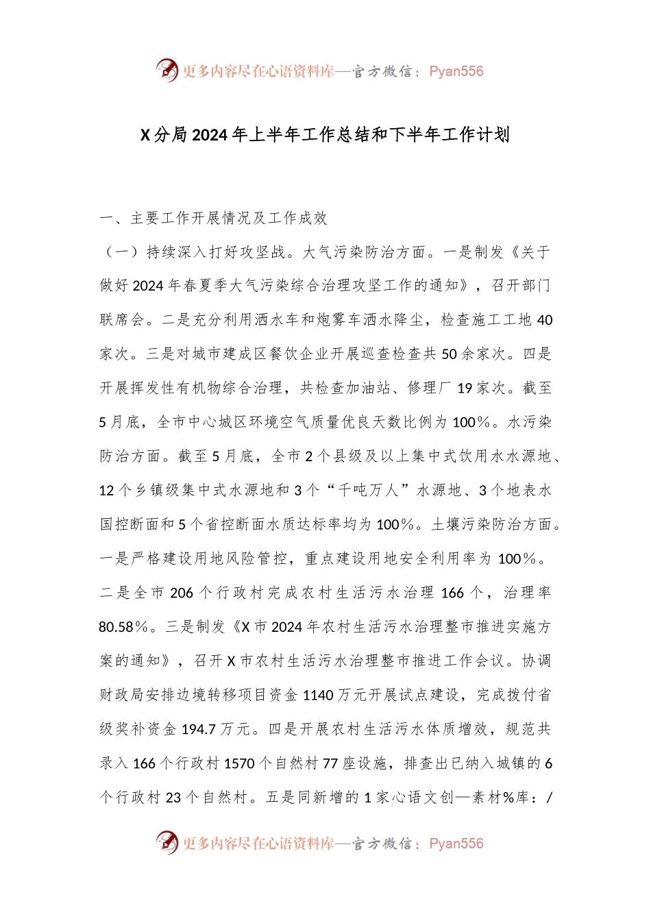 X分局2024年上半年工作总结和下半年工作计划.docx_第1页