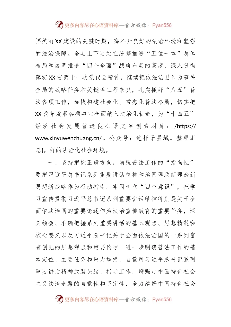 XX领导干部在“八五”普法启动会上的讲话稿.docx_第2页