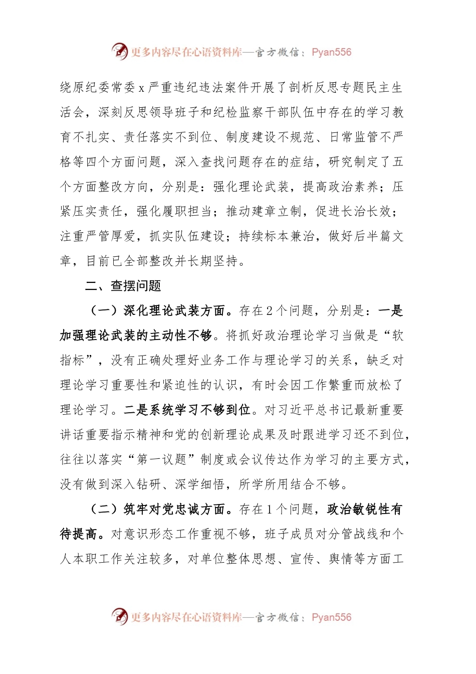 【2篇】领导班子主题教育暨纪检监察干部教育整顿民主生活会对照检查材料（理论、忠诚、作风、担当、责任，检视剖析，发言提纲组织第二批）.docx_第2页